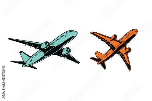 Airplane Silhouette Vector Illustration for Travel and Aviation