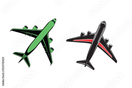 Airplane Silhouette Vector Illustration for Travel and Aviation