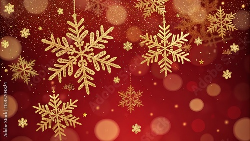 Gold Glitter Snowflakes on ...