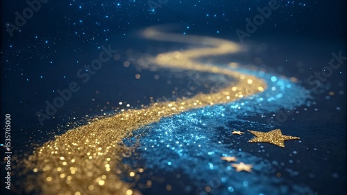 Golden and Blue Glitter Tra...