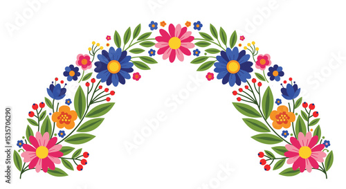 A Floral Springtime Embrace An Abundance of Blooming Flowers With Green Foliage