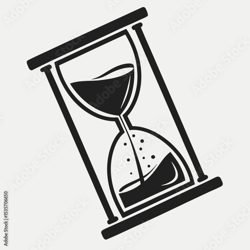 Antique sandglass vector illustration of an hourglass, a retro timer for measurement of time