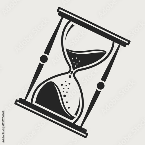 A wooden hourglass with flowing sand symbolizes time passing, a classic instrument for countdown or simply watching the minutes go by
