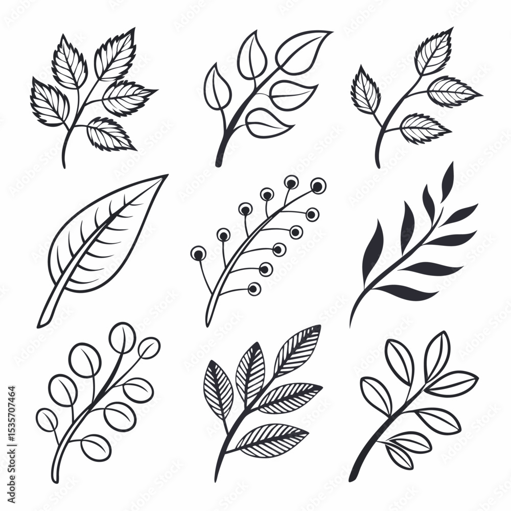 Fototapeta premium Seamless vintage vector pattern featuring leaves, butterflies, and feather-like wings, perfect for nature-inspired design elements