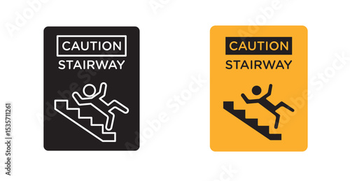 Caution stairway sign