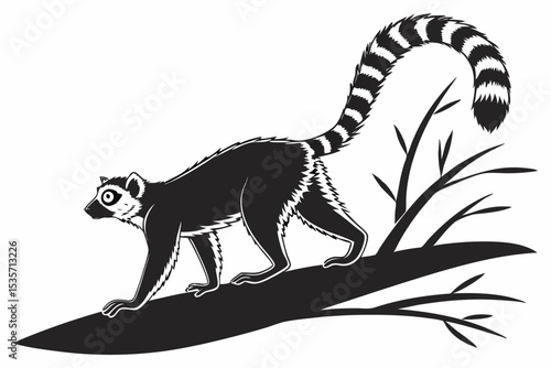 lemur sihouette black vector
