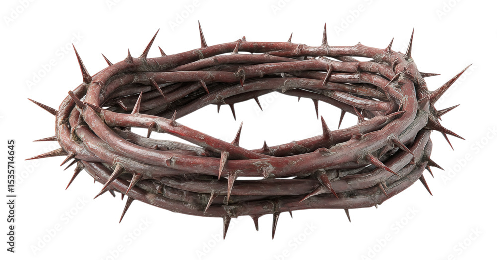 Fototapeta premium Crown of thorns isolated on png transparent background