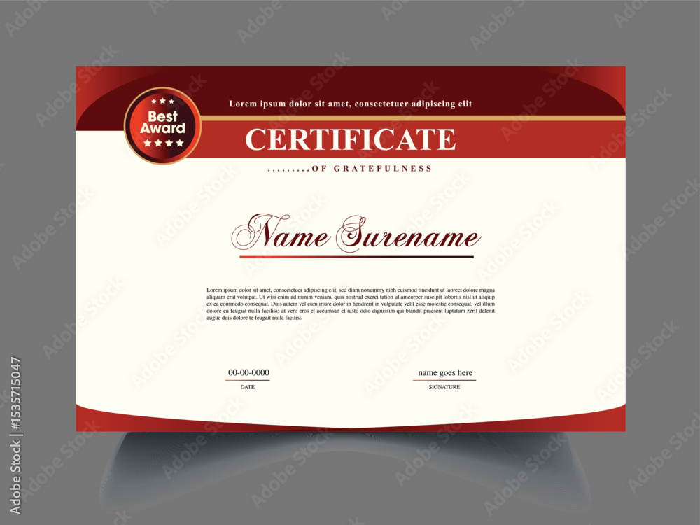 Fototapeta premium Modern unique certificate design sample