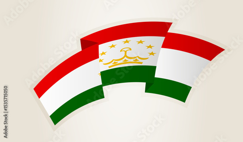 Tajikistan Flag in Abstract Ribbon Shape, National Symbol of the Tajikistan. Free Download Tajikistan Flag in Abstract Ribbon Shape, National Symbol of the Tajikistan. - GFXLoad