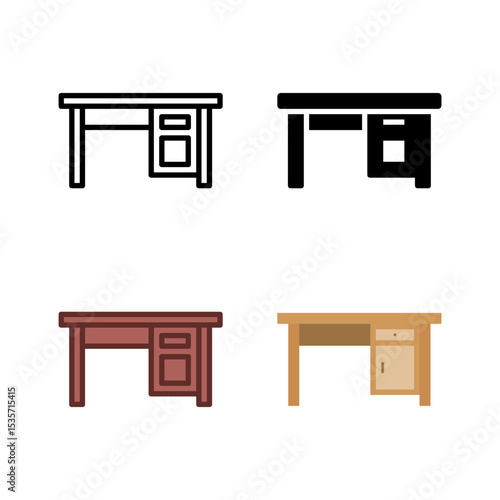 A versatile set of desk icons, ideal for home offices, workspaces, study areas, and corporate environments.