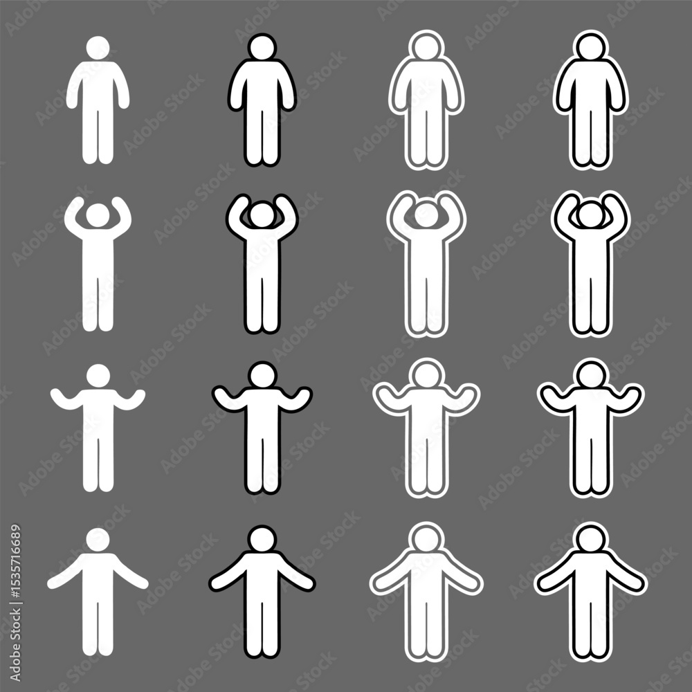Clean and Simple Human Silhouette Icons: Modern Design Essentials Clean and Simple Human Silhouette Icons: Modern Design Essentials