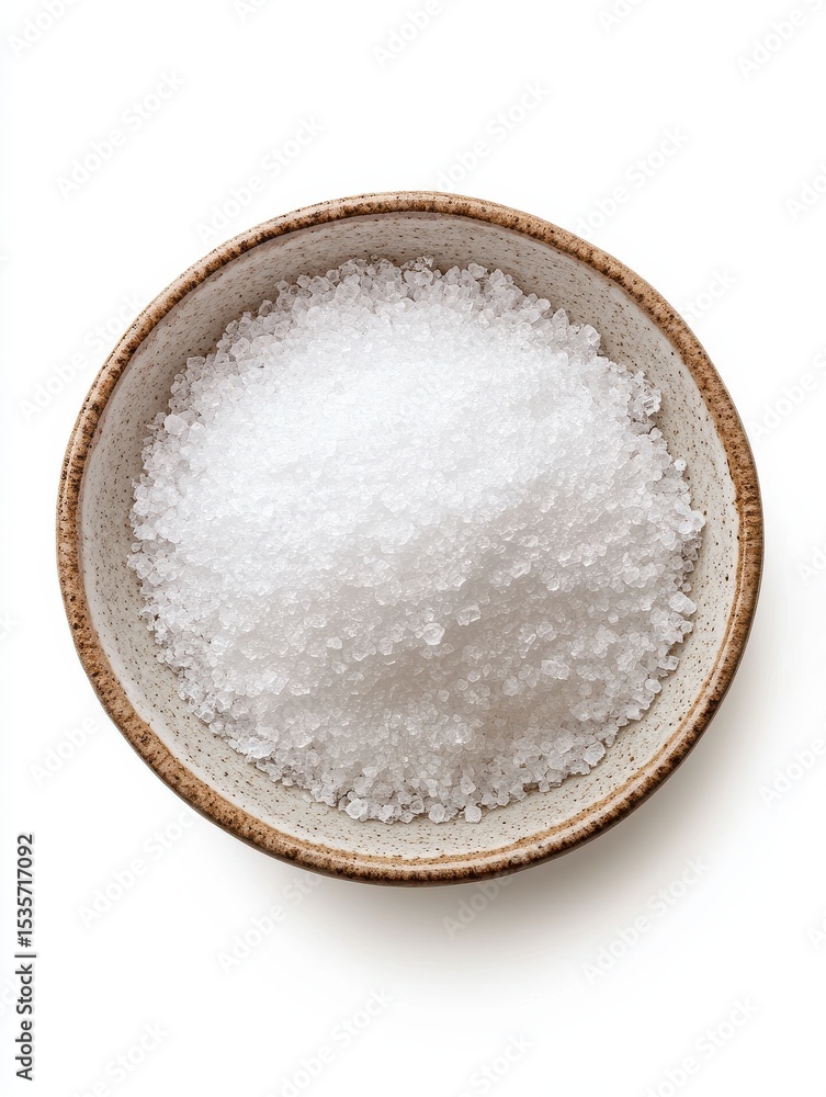 Potassium nitrate (KNO3) in a plate on a solid white background Potassium nitrate (KNO3) in a plate on a solid white background