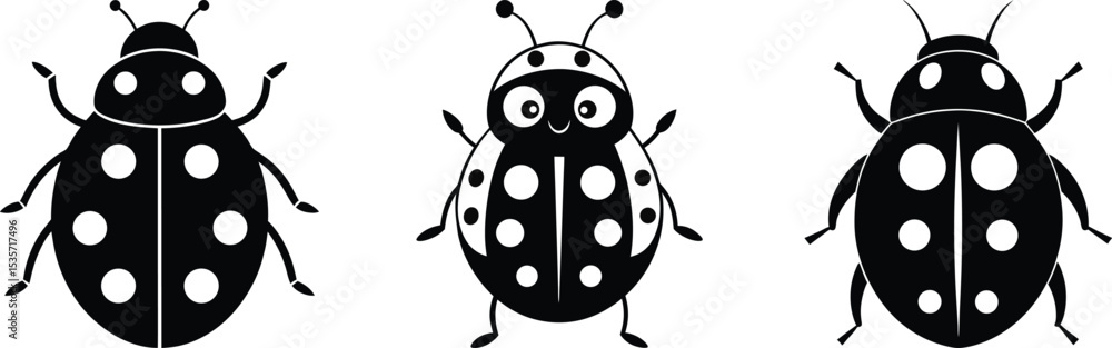 ladybug black and white vector set art and illustration ladybug black and white vector set art and illustration