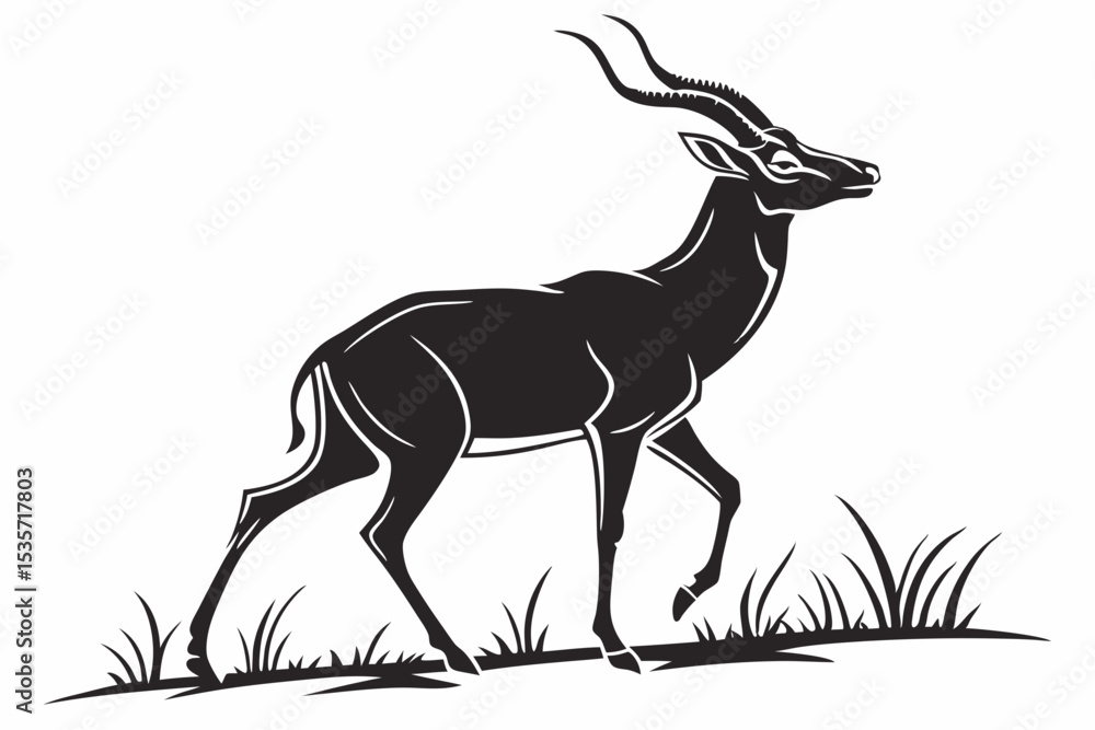 Fototapeta premium antelope sihouette black vector