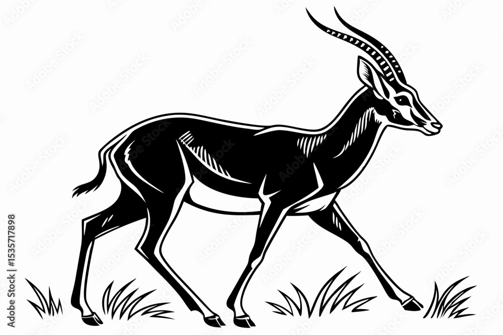 Obraz premium antelope sihouette black vector