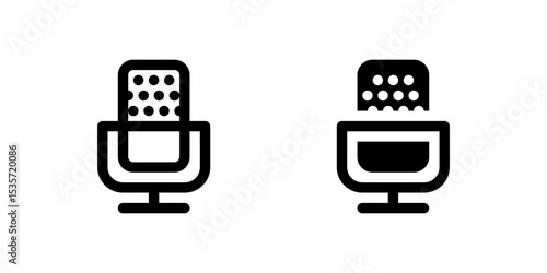 A styled condenser microphone icon, great for representing high quality audio, studio sessions, and creative sound projects.