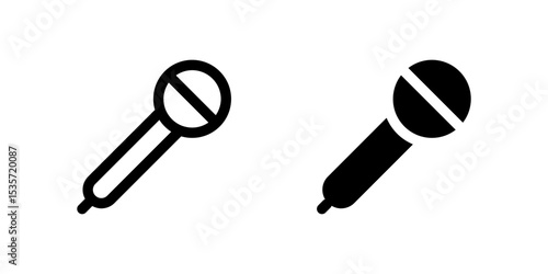 An icon showing the side view of a dynamic microphone, useful for audio gear, live events, and sound recording applications.