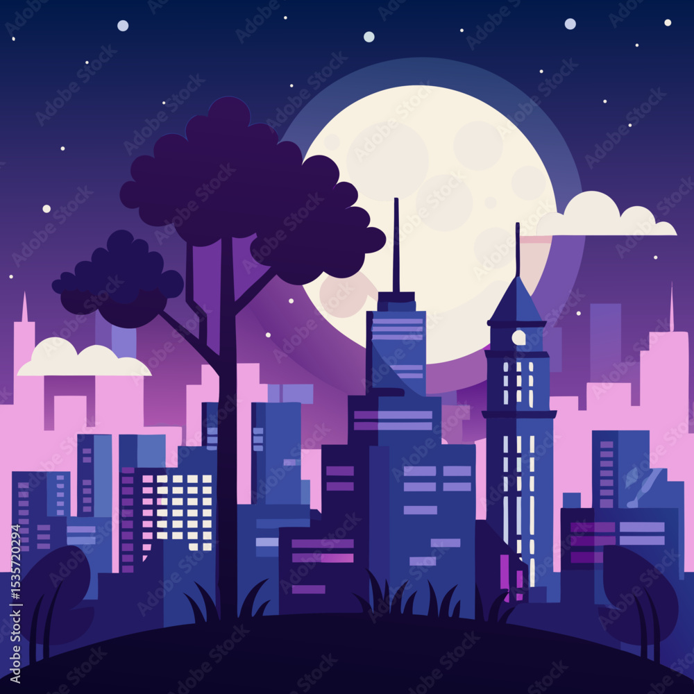 Fototapeta premium night city landscape