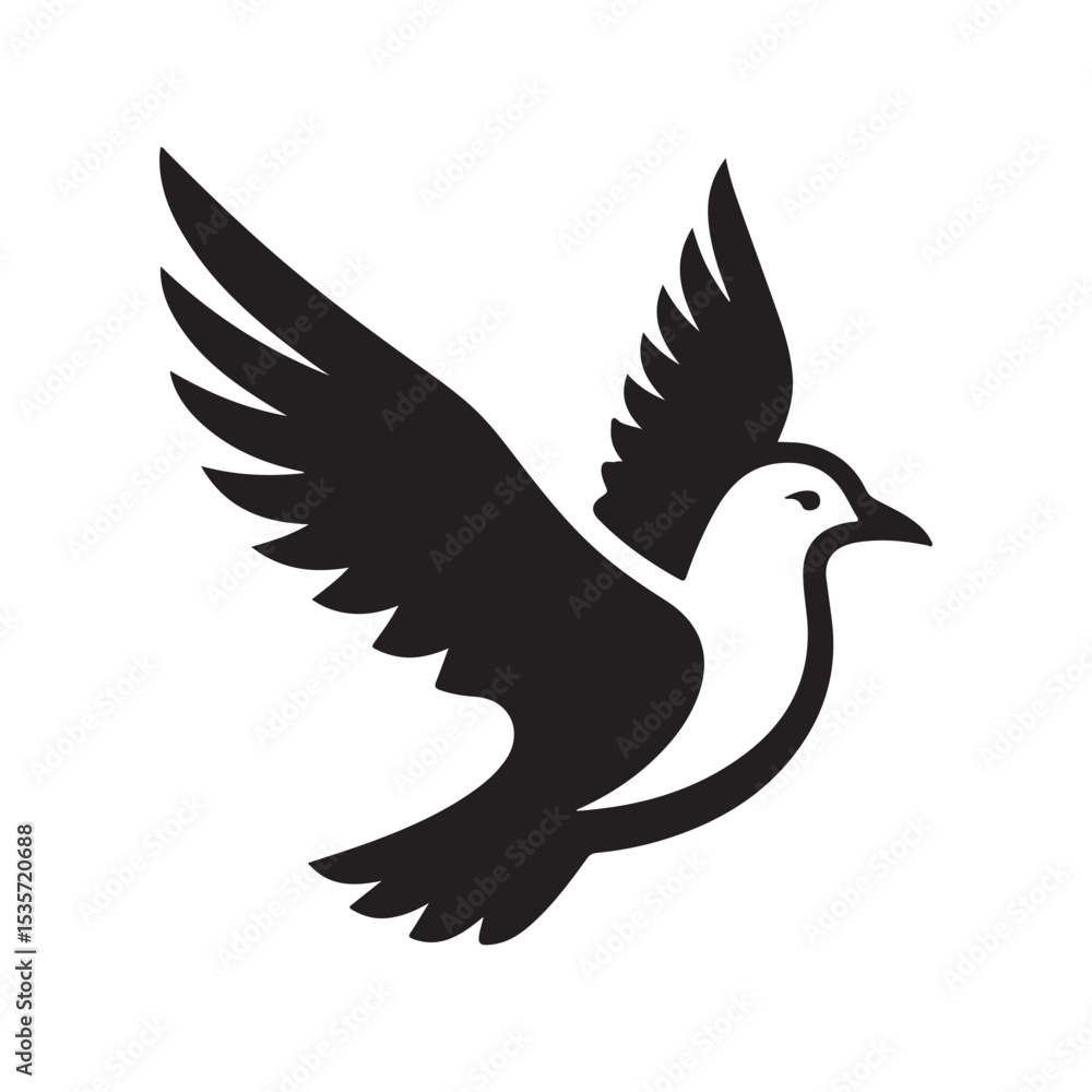 Obraz premium seagull vector silhouette clip art logo design illustration