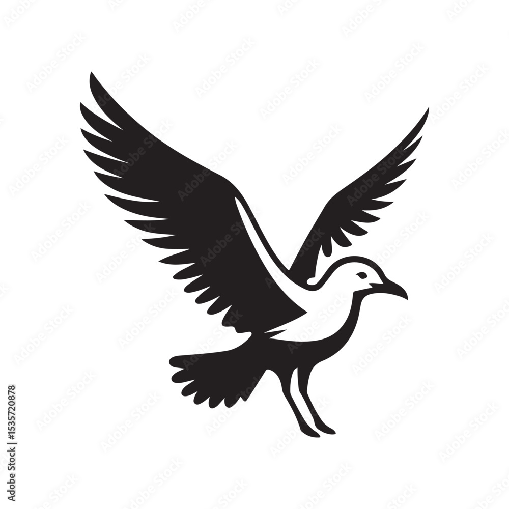Fototapeta premium seagull vector silhouette clip art logo design illustration