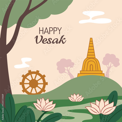 Beautiful social media post and template for happy Buddha Purnima