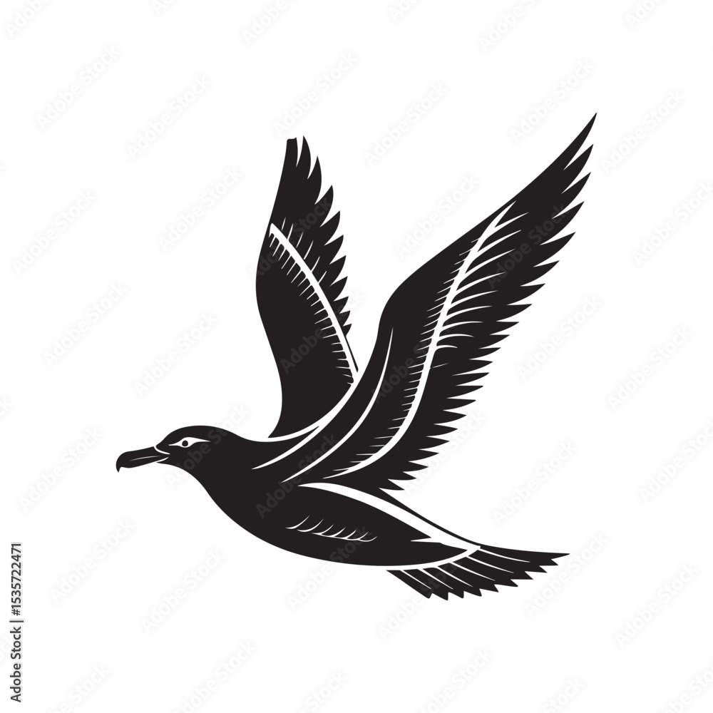 Obraz premium seagull vector silhouette clip art logo design illustration