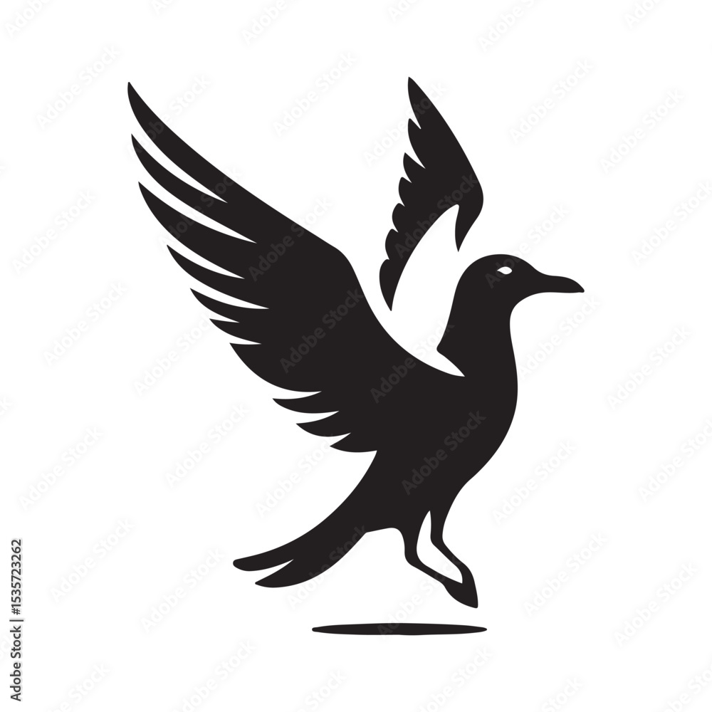 Fototapeta premium seagull vector silhouette clip art logo design illustration