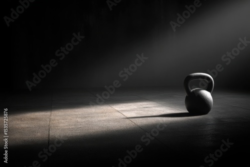 Wallpaper Mural Kettlebell resting in a dimly lit gym corner during early morning workout hours Torontodigital.ca
