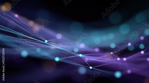 Wallpaper Mural Colorful abstract lines and dots creating a dynamic visual representation of data and connectivity in a digital environment Torontodigital.ca