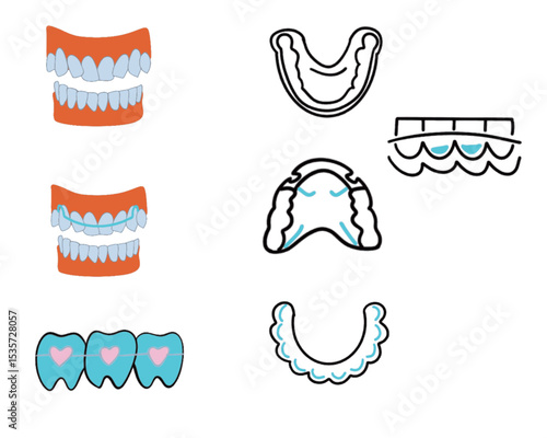 vector illustration.hawley retainer before and after