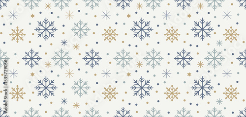 Elegant Winter Snowflake Pattern Seamless Design