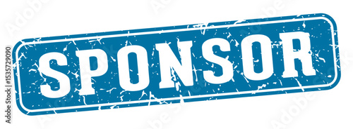 sponsor rectangular sign. sponsor stamp