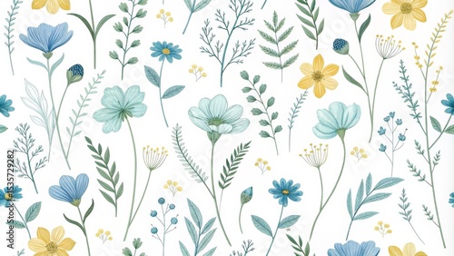 Watercolor Floral Seamless ...