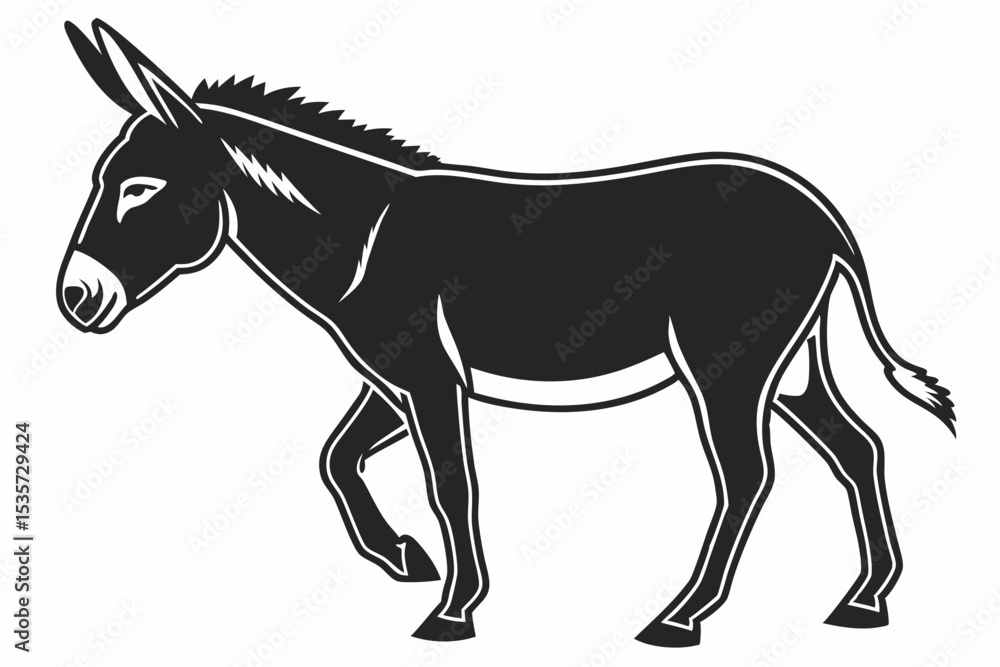Obraz premium donkey sihouette black vector