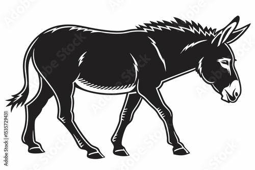 donkey sihouette black vector