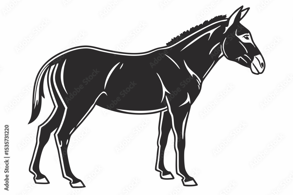 Obraz premium mule sihouette black vector