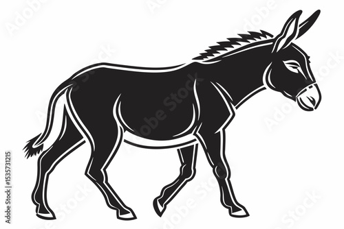 mule sihouette black vector
