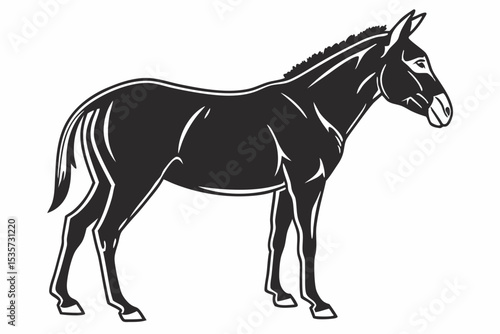mule sihouette black vector
