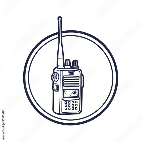 Police radio icon. Adobe Illustrator Artwork