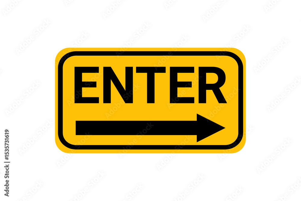 Right Arrow Enter Sign PNG – Yellow Entry Direction Indicator Graphic Right Arrow Enter Sign PNG – Yellow Entry Direction Indicator Graphic