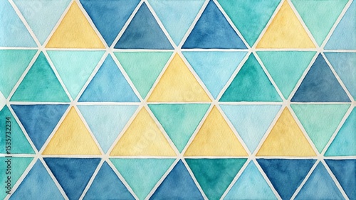 Watercolor Triangles Abstra...