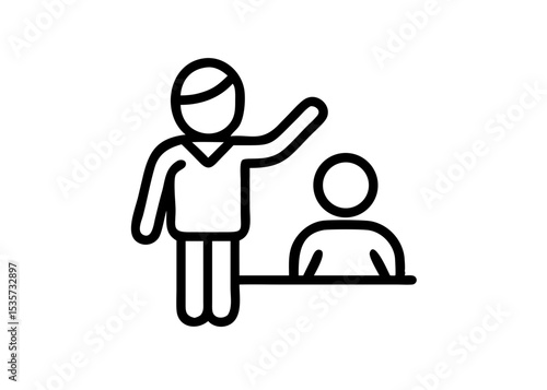 Volunteer Educator Line Icon Design
