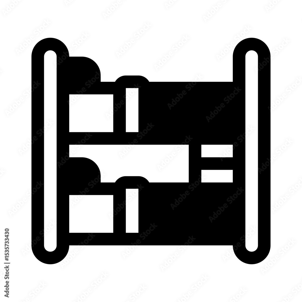 Bunk Bed Glyph Icon. Single icon, glyph vector icon Bunk Bed Glyph Icon. Single icon, glyph vector icon