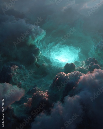 Wallpaper Mural A swirling vortex of turquoise clouds. Torontodigital.ca