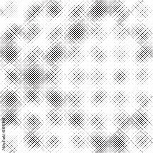 Grunge halftone gradient texture. Faded grit noise background. Sandy gritty wallpaper. Retro pixelated backdrop. Black and white anime or manga comic overlay. Vector graphic design textured halftone