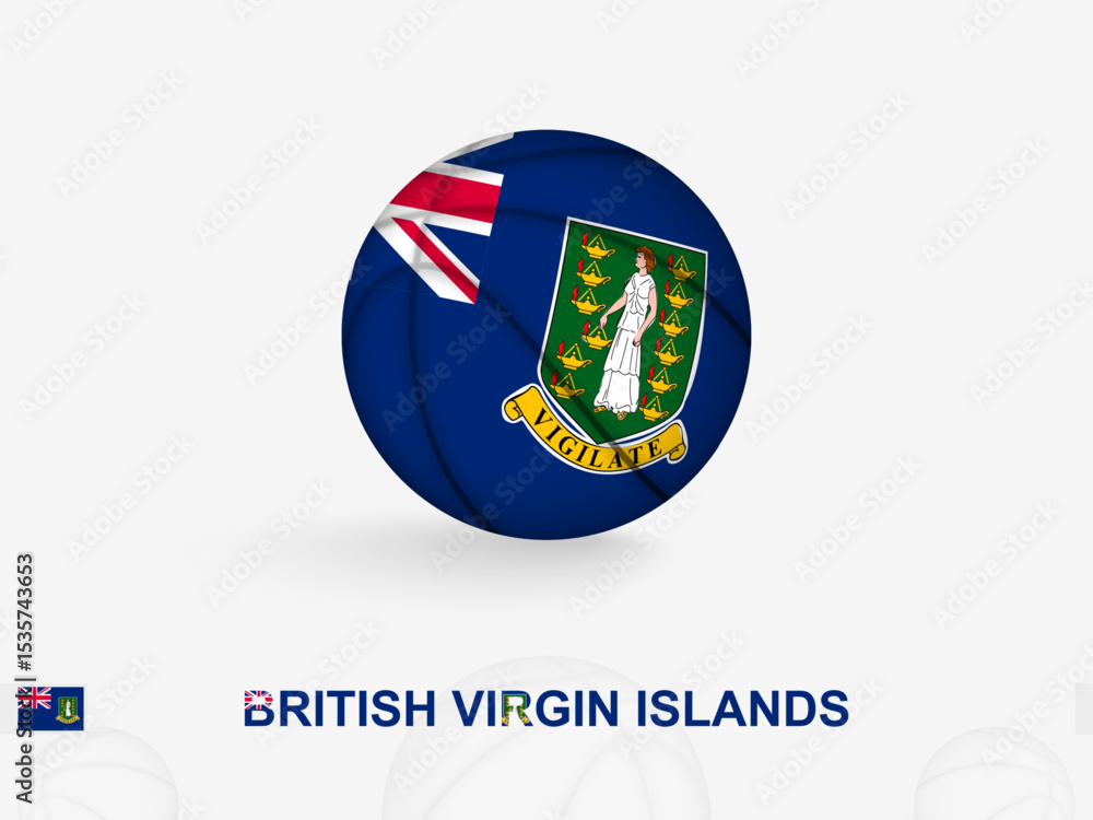 Obraz premium British Virgin Islands Basketball Concept with National Flag Design.