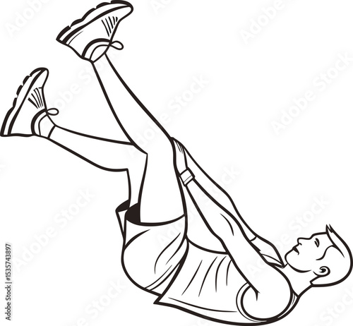  Exercise outline vector icon of a man