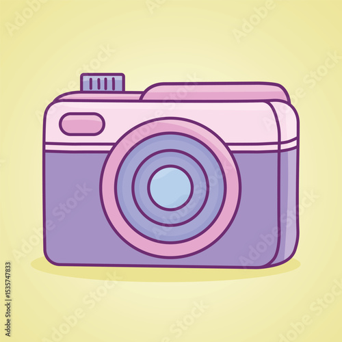 Cute Pink and Purple Cartoon Camera