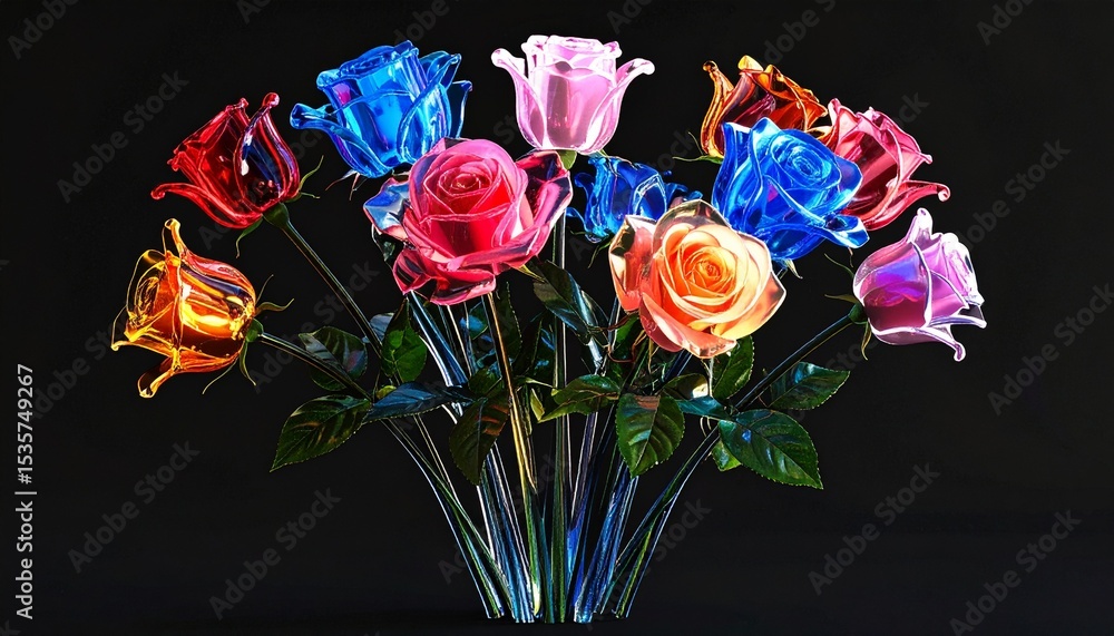 Fototapeta premium bouquet of colorful tulips