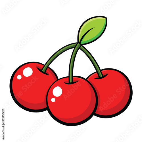 A small cluster of vibrant red cherries, with stems, fresh and juicy, symbolizing summer sweetness and natural abundance.